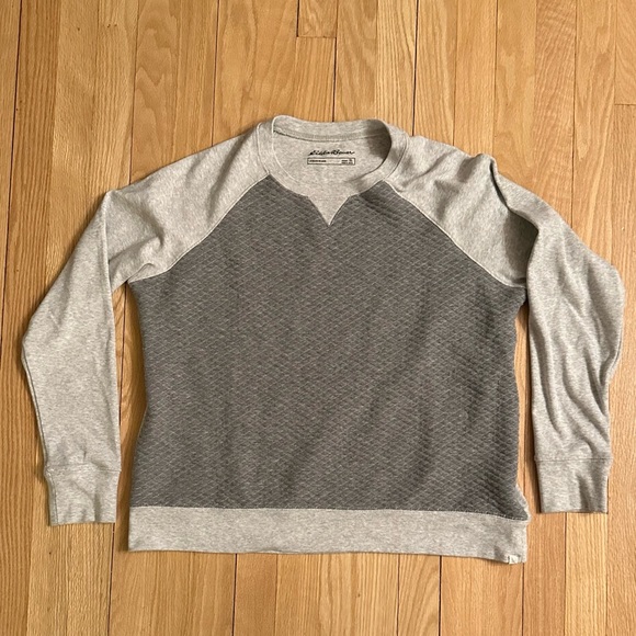 Eddie Bauer Legend Wash Sweatshirt, Women’s Gray Quilted, Size XL - Picture 1 of 5